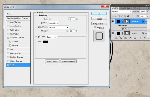 آموزش ایجاد افکت مهرلاستیکی در فتوشاپ